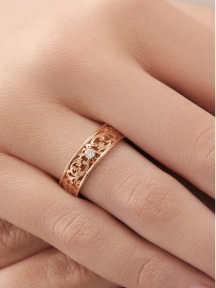 Обручальное кольцо из золота 585 пробы с бриллиантами