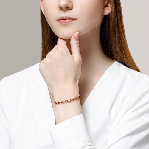 Браслет из золота 585 пробы с гранатом