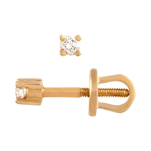 Серьги пусеты из белого золота 585 пробы с бриллиантами