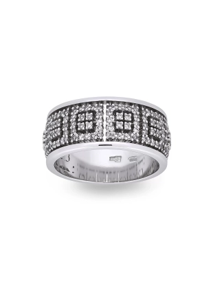 Обручальное кольцо из белого золота 585 пробы с бриллиантами