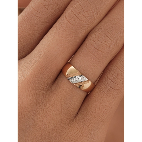 Обручальное кольцо из золота 585 пробы с бриллиантами