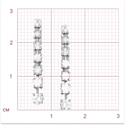 Серьги из белого золота 585 пробы с бриллиантами