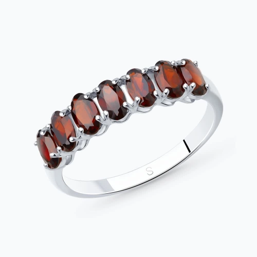 Кольцо из серебра 925 пробы с гранатом