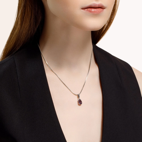 Подвеска из серебра 925 пробы с аметистом и фианитами