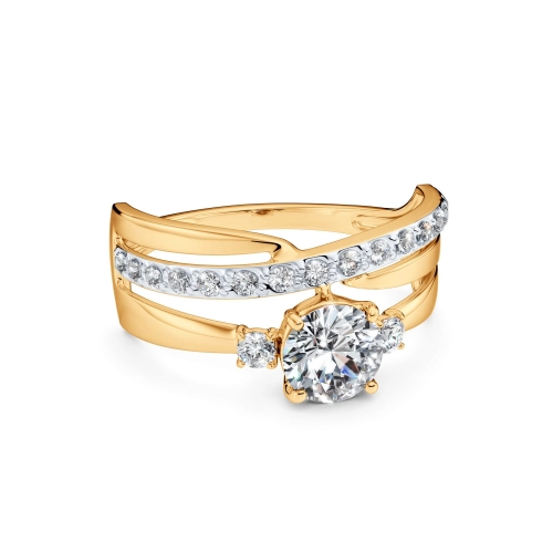 Кольцо из золота 585 пробы с фианитами