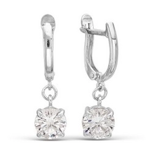 Серьги из серебра 925 пробы с фианитами
