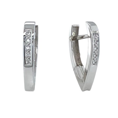 Серьги из белого золота 585 пробы с фианитами