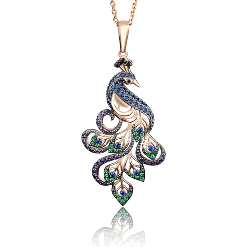 Подвеска из золота 585 пробы с фианитами