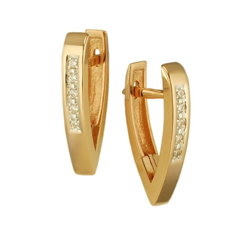 Серьги из золота 585 пробы с фианитами
