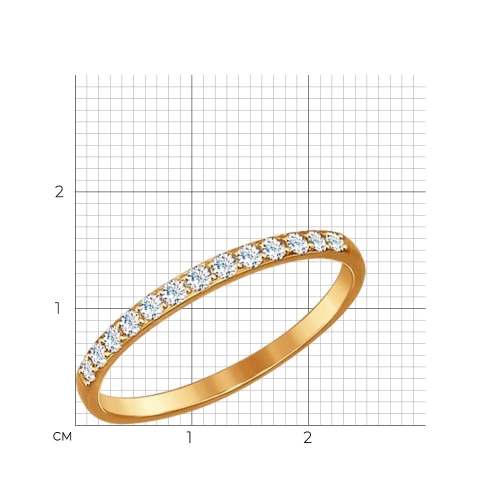 Кольцо из золота 585 пробы с фианитами