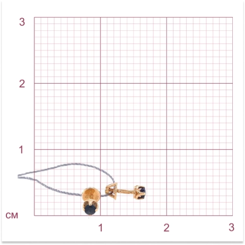 Серьги пусеты из золота 585 пробы с сапфирами