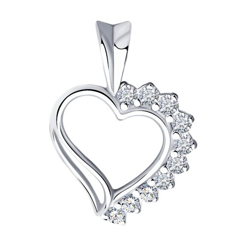 Подвеска из серебра 925 пробы с фианитами