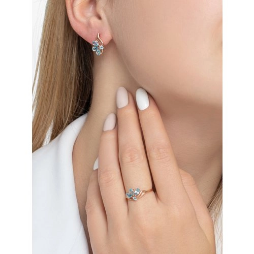 Кольцо из золота 585 пробы с топазом