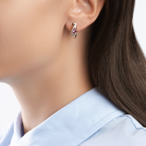 Серьги из золота 585 пробы с аметистами и фианитами