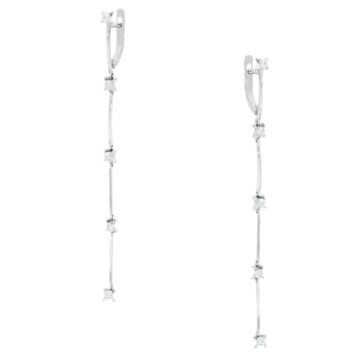 Серьги из белого золота 750 пробы с бриллиантами