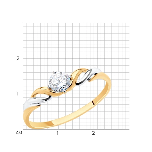 Кольцо из золота 585 пробы с фианитами