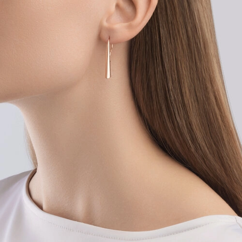 Серьги петельки из золота 585 пробы