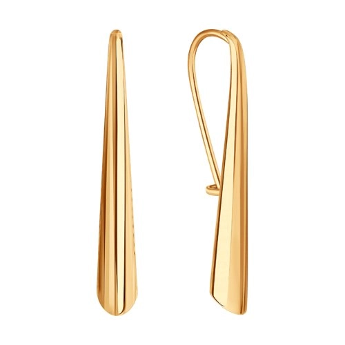 Серьги петельки из золота 585 пробы