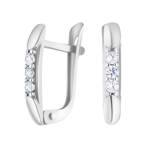 Серьги из серебра 925 пробы с цирконами