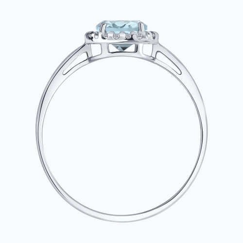 Кольцо из серебра 925 пробы с топазом и фианитами