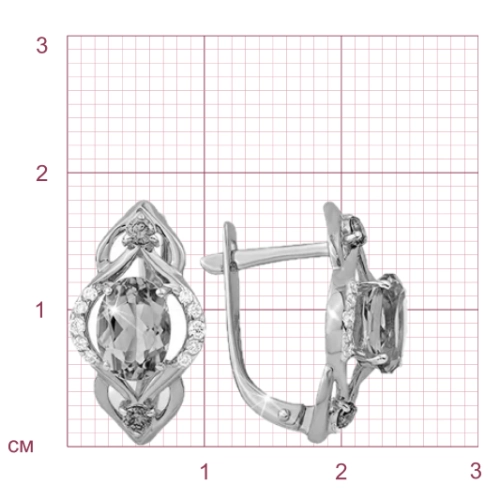 Серьги из золота 585 пробы с аметистами и фианитами