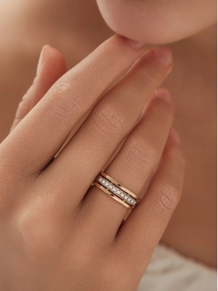 Обручальное кольцо из золота 585 пробы с бриллиантами