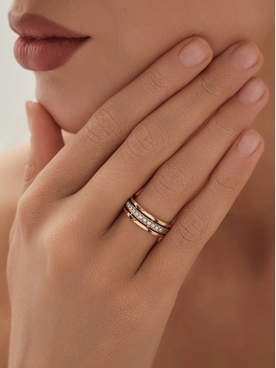 Обручальное кольцо из золота 585 пробы с бриллиантами