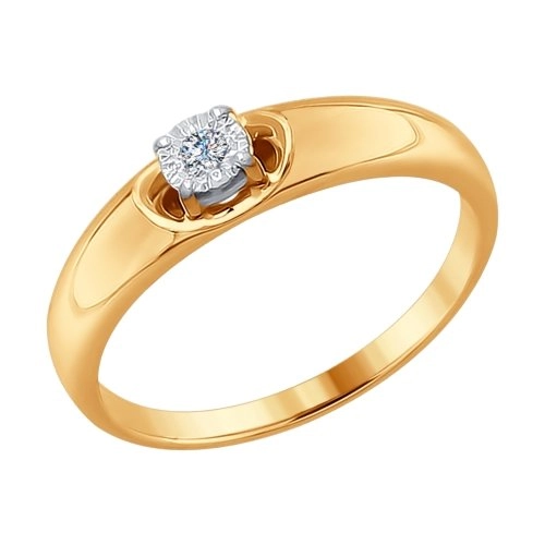 Кольцо (585) бриллиант