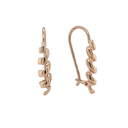 Серьги петельки из золота 585 пробы