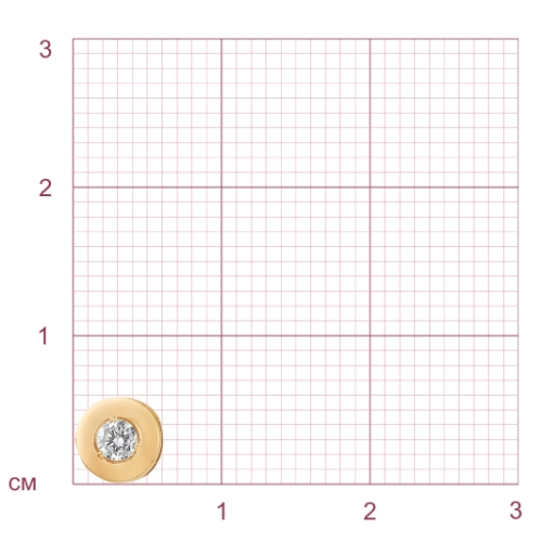 Подвеска бегунок из золота 585 пробы с фианитами