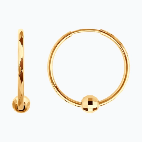 Серьги конго из золота 585 пробы