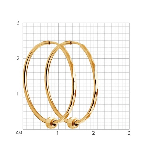Серьги конго из золота 585 пробы