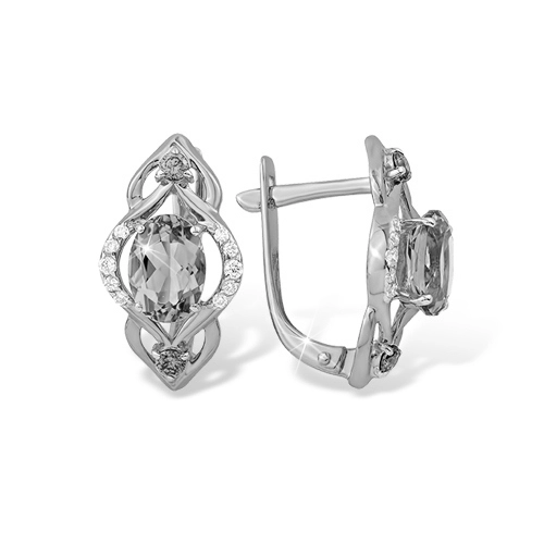 Серьги из золота 585 пробы с гранатами и фианитами