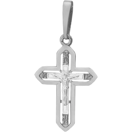 Подвеска Крест из белого золота 585 пробы