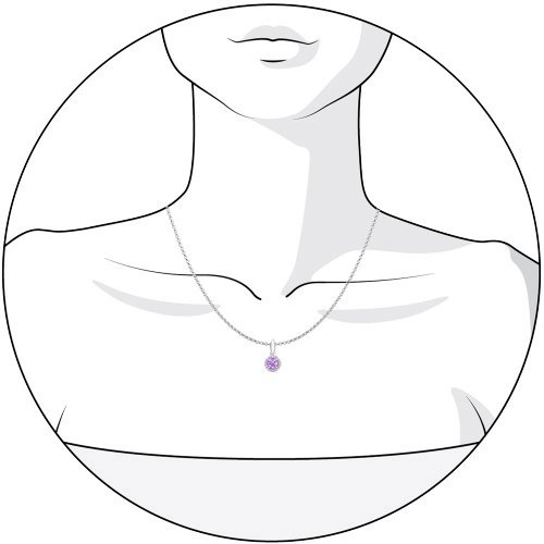 Подвеска из серебра 925 пробы с аметистом и фианитами