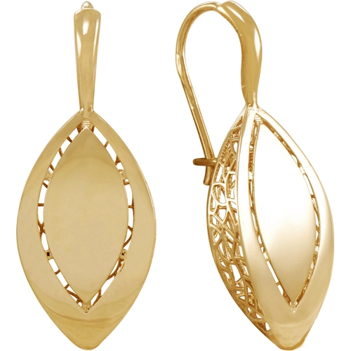 Серьги петельки из золота 585 пробы