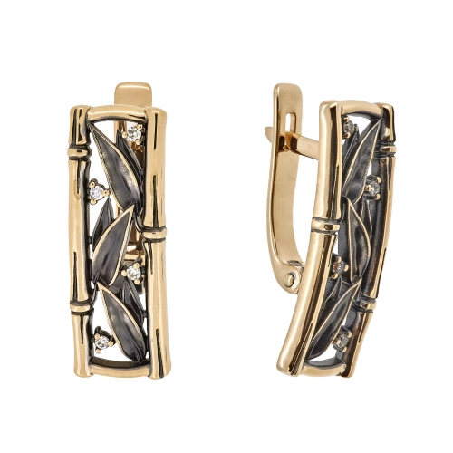 Серьги из золота 585 пробы с бриллиантами