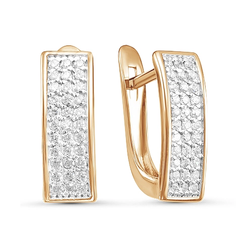 Серьги из золота 585 пробы с фианитами