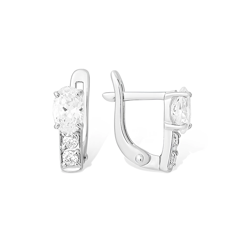 Серьги из серебра 925 пробы с фианитами
