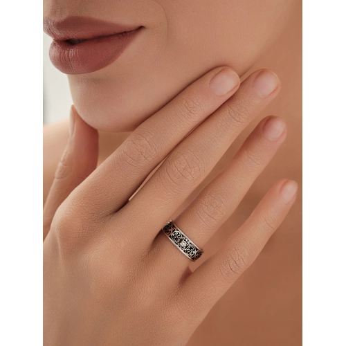 Обручальное кольцо из белого золота 585 пробы с бриллиантами