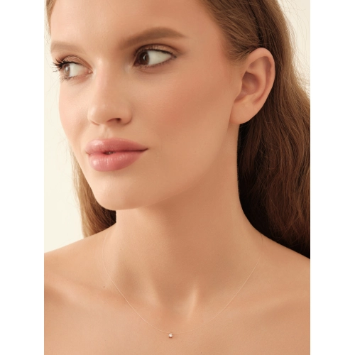 Колье на леске с элементами из золота 585 пробы с бриллиантом