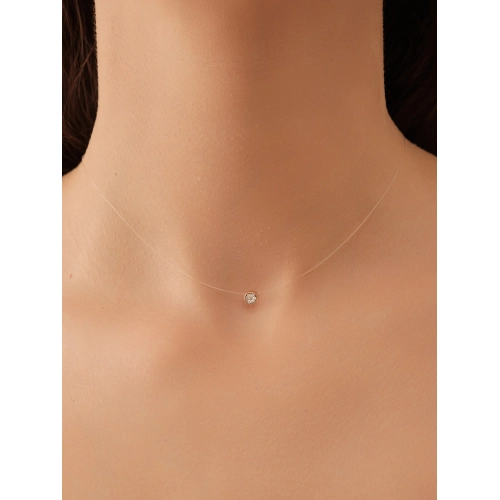 Колье на леске с элементами из золота 585 пробы с бриллиантом