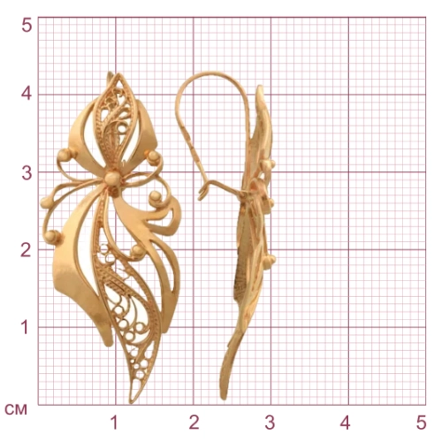 Серьги петельки из золота 585 пробы