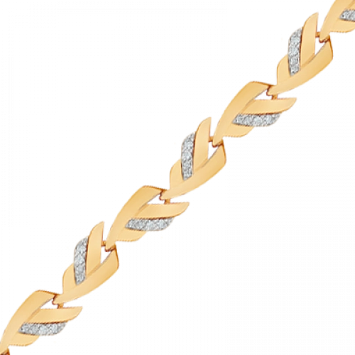 Браслет из золота 585 пробы с фианитами