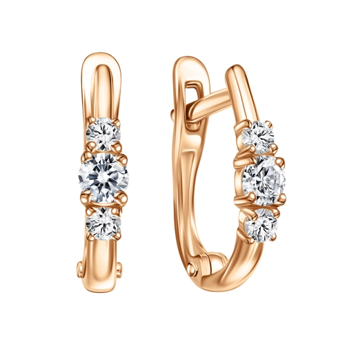 Серьги из золота 585 пробы с фианитами