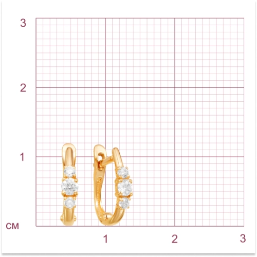 Серьги из золота 585 пробы с фианитами