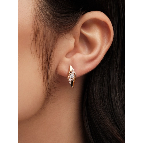 Серьги из золота 585 пробы с фианитами