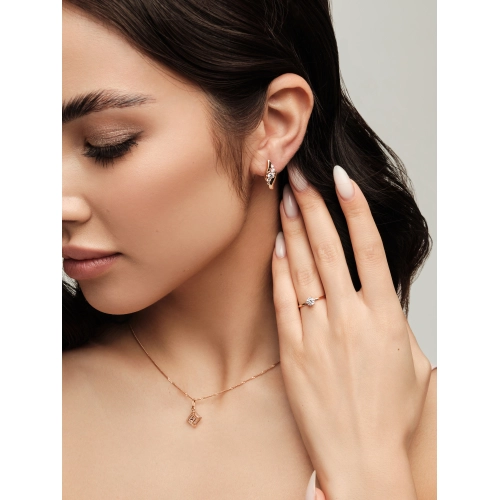 Серьги из золота 585 пробы с фианитами
