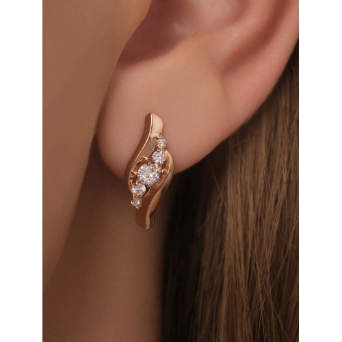 Серьги из золота 585 пробы с фианитами