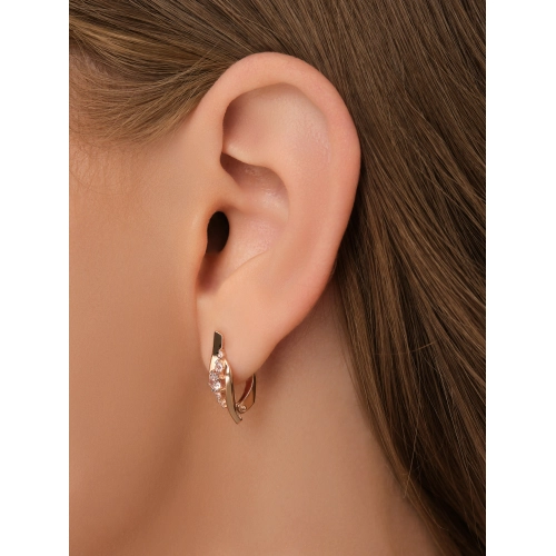 Серьги из золота 585 пробы с фианитами